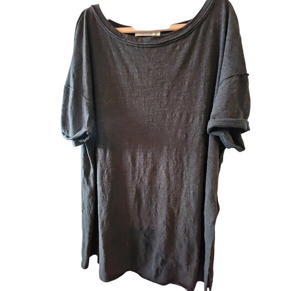 Free People We The Free Size Medium Black Oversized Lightweight Tee - Picture 1 of 4